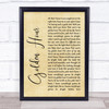 Kacey Musgraves Golden Hour Rustic Script Song Lyric Wall Art Print