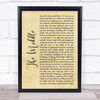 Jimmy Eat World The Middle Rustic Script Song Lyric Wall Art Print
