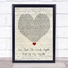 Meat Loaf You Took The Words Right Out Of My Mouth Script Heart Song Lyric Wall Art Print