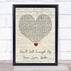 Barry White Can't Get Enough Of Your Love, Babe Script Heart Song Lyric Wall Art Print