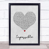 Daniel Merriweather Impossible Grey Heart Song Lyric Music Wall Art Print