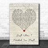 Randy VanWarmer Just When I Needed You Most Script Heart Song Lyric Wall Art Print