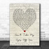 The Four Seasons Can't Take My Eyes Off You Script Heart Song Lyric Wall Art Print