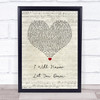 Rita Ora I Will Never Let You Down Script Heart Song Lyric Wall Art Print