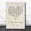 The Flamingos I Only Have Eyes For You Script Heart Song Lyric Wall Art Print