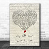ABBA Lay All Your Love On Me Script Heart Song Lyric Wall Art Print
