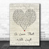 Renee Olstead A Love That Will Last Script Heart Song Lyric Wall Art Print