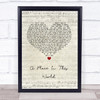 Taylor Swift A Place In This World Script Heart Song Lyric Wall Art Print
