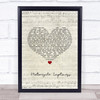 Manic Street Preachers Motorcycle Emptiness Script Heart Song Lyric Wall Art Print