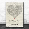 Blossoms Falling For Someone Script Heart Song Lyric Wall Art Print