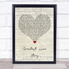 LANCO Greatest Love Story Script Heart Song Lyric Wall Art Print