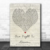 M People One Night in Heaven Script Heart Song Lyric Wall Art Print