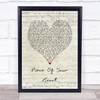 Mayday Parade Piece Of Your Heart Script Heart Song Lyric Wall Art Print