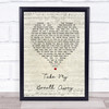 Spoken Take My Breath Away Script Heart Song Lyric Wall Art Print