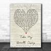 Spoken Take My Breath Away Script Heart Song Lyric Wall Art Print