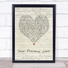 Erykah Badu and D'angelo Your Precious Love Script Heart Song Lyric Wall Art Print