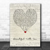 Halestorm Beautiful With You Script Heart Song Lyric Wall Art Print