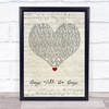 Benny Boys Will Be Boys Script Heart Song Lyric Wall Art Print