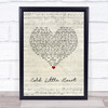 Michael Kiwanuka Cold Little Heart Script Heart Song Lyric Wall Art Print