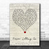 Anthony Hamilton Never Letting Go Script Heart Song Lyric Wall Art Print