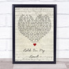 Genesis Hold On My Heart Script Heart Song Lyric Wall Art Print