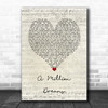 Ziv Zaifman, Hugh Jackman, Michelle Williams A Million Dreams Script Heart Song Lyric Wall Art Print