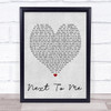 Emeli Sandé Next To Me Grey Heart Song Lyric Music Wall Art Print