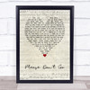 KC And The Sunshine Band Please Don't Go Script Heart Song Lyric Wall Art Print