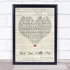 Nilu Are You With Me Script Heart Song Lyric Wall Art Print