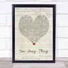 Hot Chocolate You Sexy Thing Script Heart Song Lyric Wall Art Print