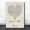 Mayday Parade Jamie All Over Script Heart Song Lyric Wall Art Print