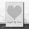 Eternal Angel Of Mine Grey Heart Song Lyric Music Wall Art Print