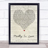 Bros Madly In Love Script Heart Song Lyric Wall Art Print