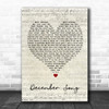 George Michael December Song Script Heart Song Lyric Wall Art Print