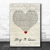 Luke Bryan Strip It Down Script Heart Song Lyric Wall Art Print