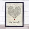 Morgan Evans Kiss Somebody Script Heart Song Lyric Wall Art Print