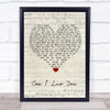 Slade Coz I Luv You Script Heart Song Lyric Wall Art Print