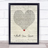 Tesla What You Give Script Heart Song Lyric Wall Art Print