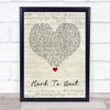 Hard-Fi Hard To Beat Script Heart Song Lyric Wall Art Print