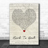Hard-Fi Hard To Beat Script Heart Song Lyric Wall Art Print