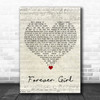 Jon Langston Forever Girl Script Heart Song Lyric Wall Art Print