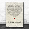 Rory Gallagher I Fall Apart Script Heart Song Lyric Wall Art Print