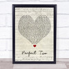 Auburn Perfect Two Script Heart Song Lyric Wall Art Print