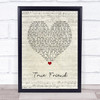 Hannah Montana True Friend Script Heart Song Lyric Wall Art Print