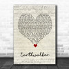 In Hearts Wake Earthwalker Script Heart Song Lyric Wall Art Print