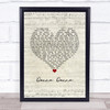 Joan Baez Donna Donna Script Heart Song Lyric Wall Art Print