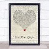 Taylor Ray Holbrook Tie Me Down Script Heart Song Lyric Wall Art Print