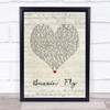 Tim Buckley Buzzin' Fly Script Heart Song Lyric Wall Art Print