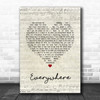 Fleetwood Mac Everywhere Script Heart Song Lyric Wall Art Print