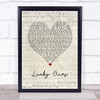 Lana Del Rey Lucky Ones Script Heart Song Lyric Wall Art Print